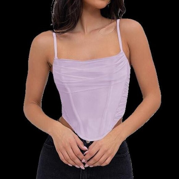 Women's Spaghetti Strap Zippered Back Camisole Top Size Large NWT - Picture 7 of 11